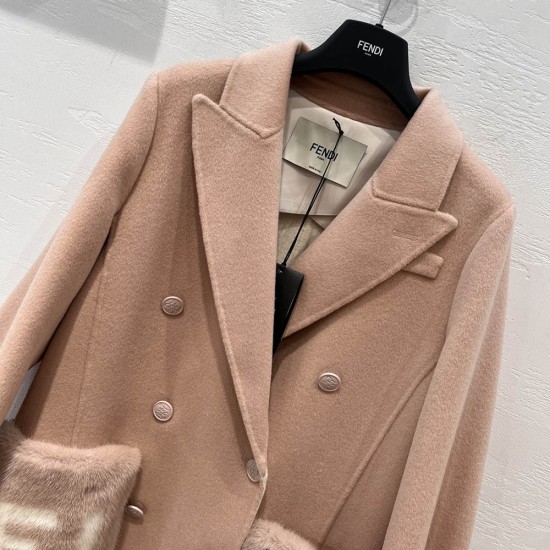 Fendi Wool And Fur Trench Coat 2 Colors