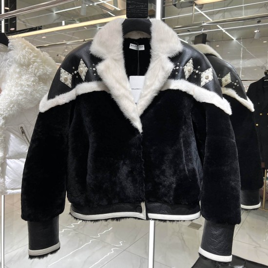 Balenciaga Fur Bomber Jacket