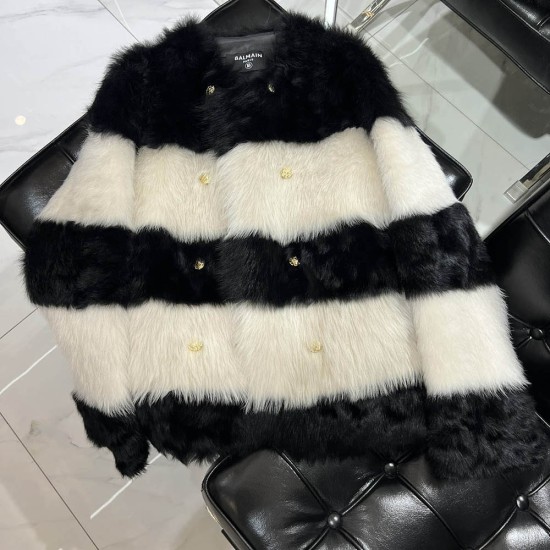 Balmain Fur Striped  Jacket