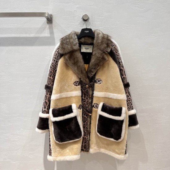Fendi Leopard Shearling Coat 
