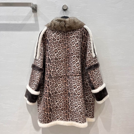 Fendi Leopard Shearling Coat 
