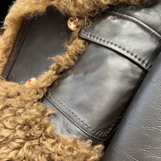 Chanel Leather And Fur Jacket