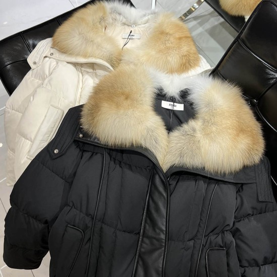 Fendi Downjacket With Fur Collar 2 Colors