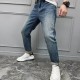 Fendi Selvedge Long Slim Fit Jeans In Cotton Denim