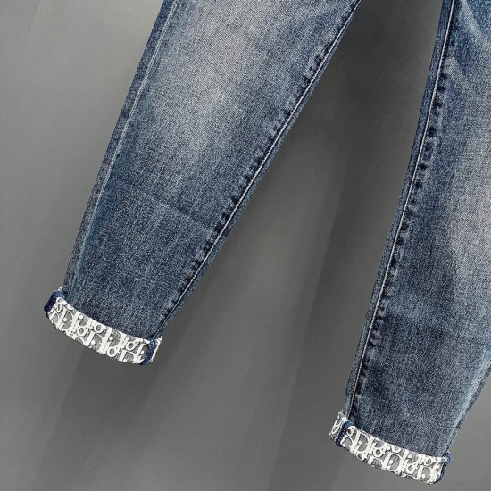 Dior Selvedge Long Slim Fit Jeans In Cotton Denim