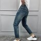 LV Selvedge Long Slim Fit Jeans In Cotton Denim