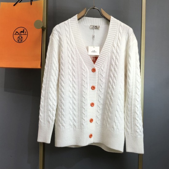 Hermes Cable Cardigan