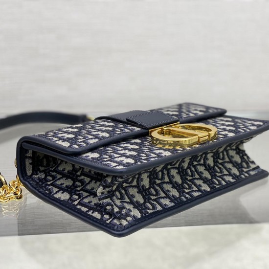 Dior 30 Montaigne Chain Bag In Dior Oblique Jacquard 25cm