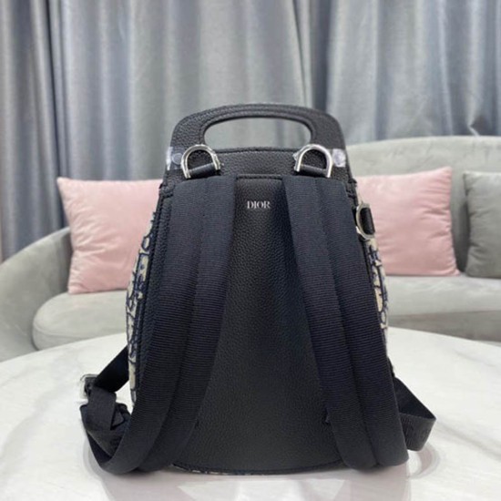 Dior Gallop Backpack In Dior Oblique Jacquard And Grained Calfskin 19cm