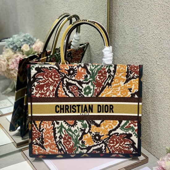 Dior Book Tote Five Colors Flowers Embroidery 36.5cm 41.5cm