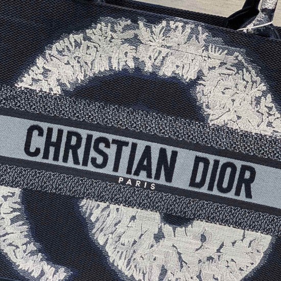 Dior Book Tote Blue Around The World Embroidery 36.5cm 41.5cm