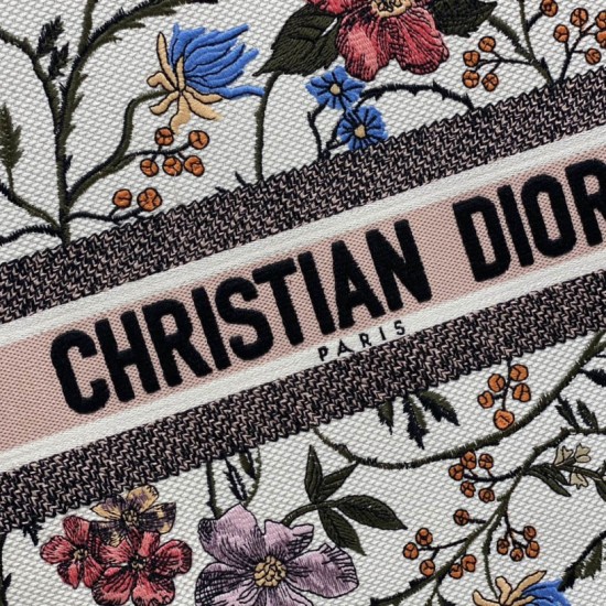 Dior Book Tote Narcissus Embroidery 36.5cm 41.5cm