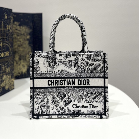 Dior Book Tote Plan de Paris Embroidery 26.5cm 36.5cm 41.5cm 2 Colors
