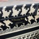 Dior Small Dior Book Tote In Macro Houndstooth Embroidery 26.5cm