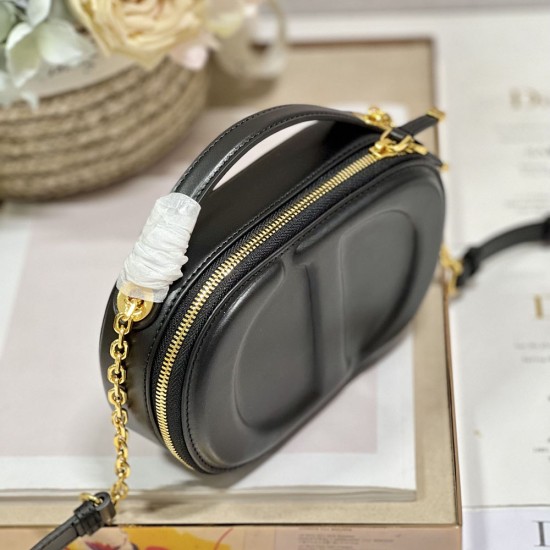 Dior CD Signature Oval Camera Bag In Saddle Calfskin With Embossed CD Signature 18cm 2 Colors