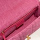 Dior Medium Dior Caro Bag In Macrocannage Denim With Fluorescent Transparent Resin 25.5cm