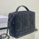 Dior Caro Box Bag With Chain In Quilted Macrocannage Calfskin 3 Colors 18cm