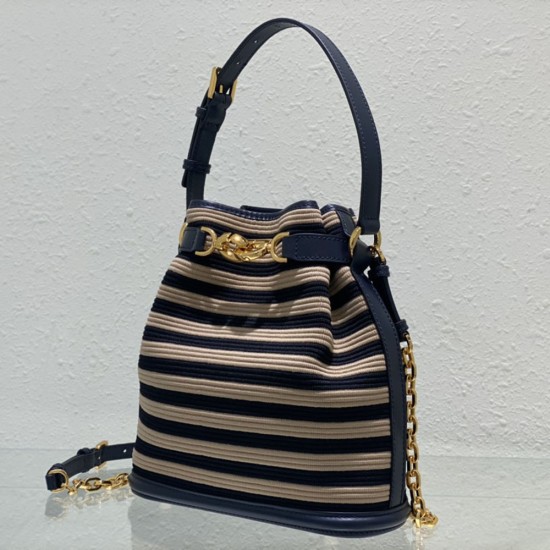 Dior Cest Dior Bag In Natural And Denim Blue Mariniere Raffia 17cm 24cm