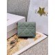 Dior Mini Dior Wallet Green In Patent Cannage Calfskin 11cm