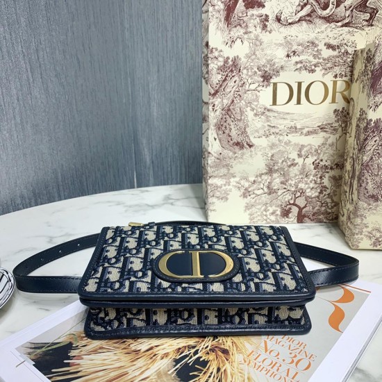 Dior 2-IN-1 30 Montaigne Pouch In Dior Oblique Jacquard 19cm