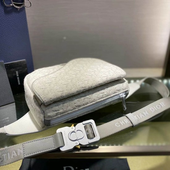 Dior Saddle Bag Belt Bag In Dior Oblique Jacquard 19cm