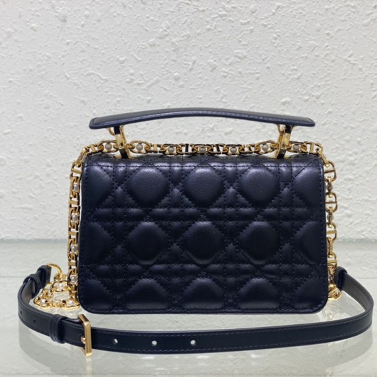Dior Mini Dior Jolie Top Handle Bag In Cannage Calfskin 19cm M9272 4 Colors