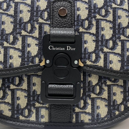 Dior Mini Gallop Bag With Strap In Dior Oblique Jacquard And Grained Calfskin 20.5cm
