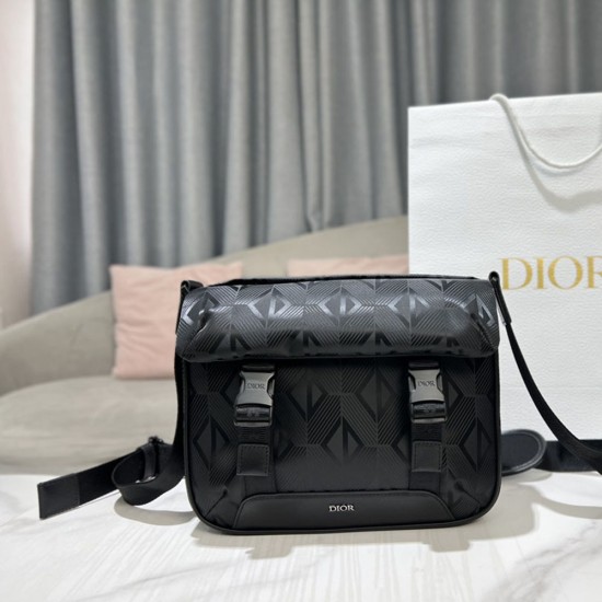 Dior Explorer Messenger Bag In CD Diamond Mirage Ski Capsule Nylon 31cm
