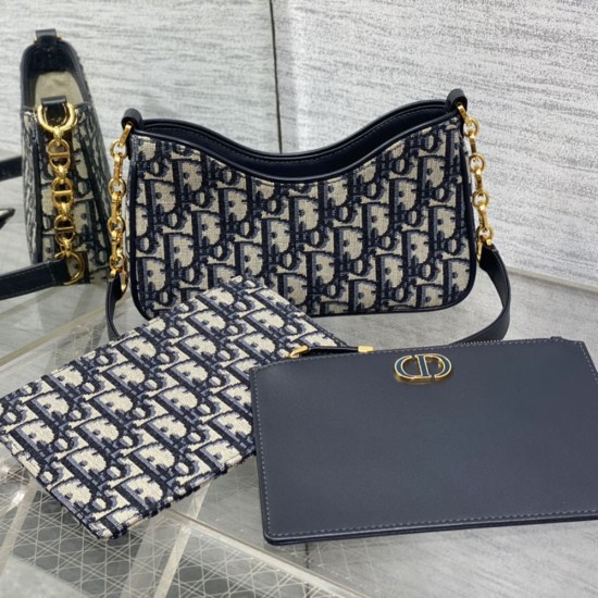 Dior Hobo Avenue Bag In Dior Oblique Jacquard 21cm