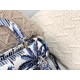 Dior Medium Lady D-Lite Bag Blue Palm Tree Embroidery 24cm