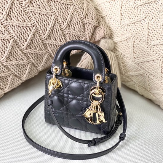 Dior Micro Lady Dior Bag In Cannage Lambskin 3 Colors 12cm