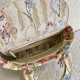 Dior Medium Lady D-Lite Bag Beige Hibiscus Rosa-Sinensis Embroidery 24cm
