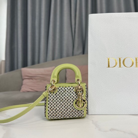 Dior Micro Lady Dior Bag With Sequins 12cm 2 Colors