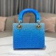 Dior Mini Lady Dior Bag In Square Pattern Embroidery Set With Strass And Gradient Round Beads 17cm
