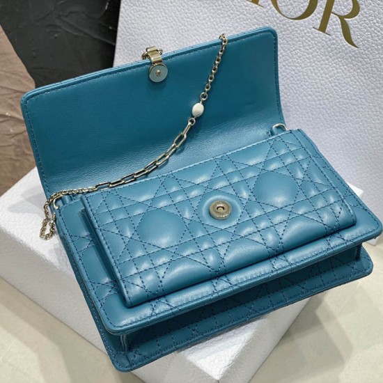 Dior Miss Dior Chain Pouch In Cannage Lambskin 3 Colors 19.5cm