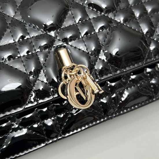Dior My Dior Mini Bag In Patent Cannage Calfskin 21cm 4 Colors S0980