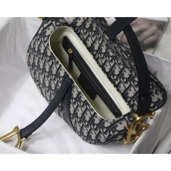 Dior Saddle Bag In Dior Oblique Jacquard 3 Colors 21cm 25.5cm