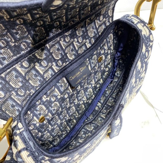 Dior Saddle Bag In Dior Oblique Embroidery 3 Colors 25.5cm