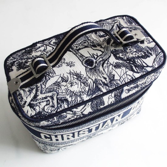 Dior Travel Vanity Case In Toile De Jouy Embroidery 3 Colors 24cm