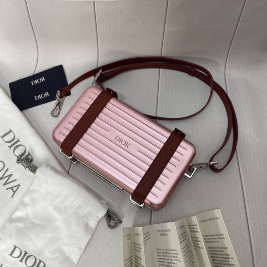 Dior And Rimowa Personal Pouch in Aluminum And Grained Calfskin 4 Colors 13cm