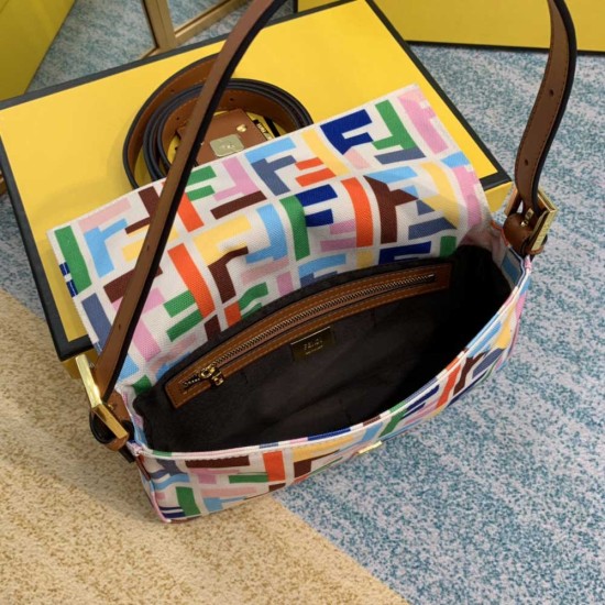 Fendi Medium Baguette 1997 Bag in Multi Color FF Fabric 