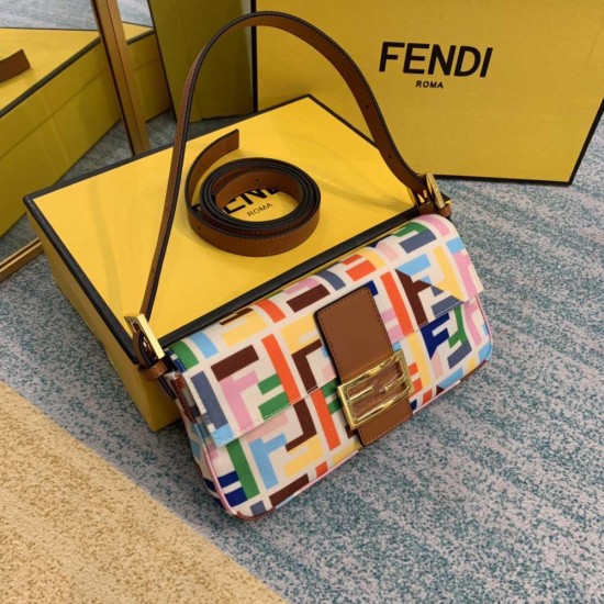 Fendi Medium Baguette 1997 Bag in Multi Color FF Fabric 