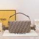 Fendi Medium Baguette Bag in Dove FF Tapestry with Chenille And Calfskin 2 Colors