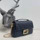Fendi Iconic Medium Baguette Chain Midi Bag in Nappa Embossed FF Leather 5 Colors