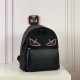 Fendi Nylon and Leather Backpack with Inserted Red Bag Bugs Eye Motif
