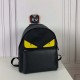 Fendi Nylon and Leather Backpack with Inserted Bag Bugs Eye Motif