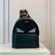 Fendi Nylon and Leather Backpack with Inserted Bag Bugs Eye Motif