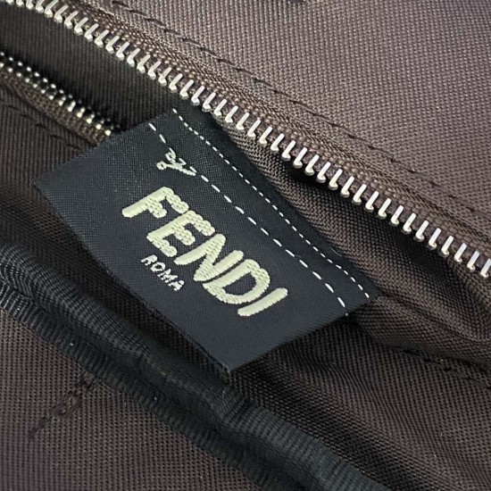 Fendi Belt Bag in Soft Sheepskin with Brown and Black FF Motif