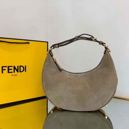 Fendi Fendigraphy Hobo Bag In Suede