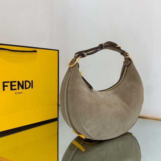 Fendi Fendigraphy Hobo Bag In Suede